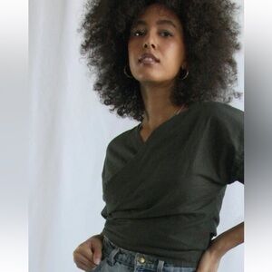 Aurorei Reversible Linen Yuna Wrap Top